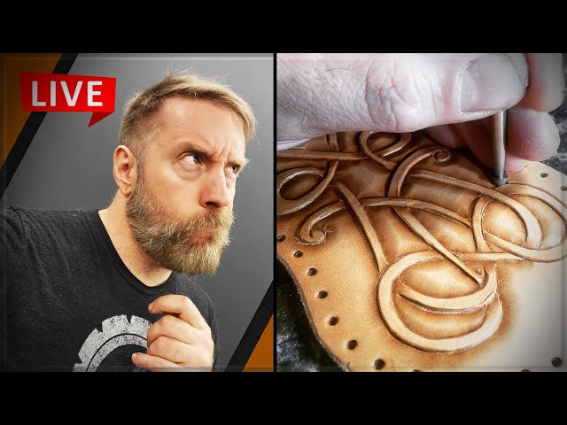 🔴LIVE - Leather Carving - Working on my Full Gauntlet Carvings