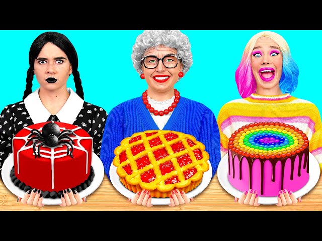 Wednesday vs Grandma Cooking Challenge | Funny Challenges by BaRaDa