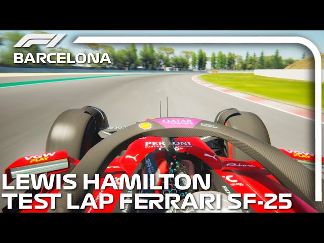 F1 2025 | Lewis Hamilton test drives the FERRARI SF-25 around Circuit de Barcelona