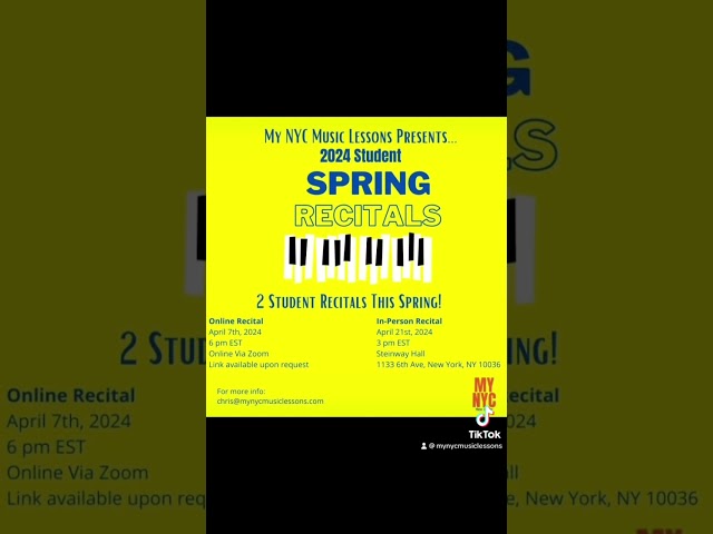 The Spring student recitals are coming!