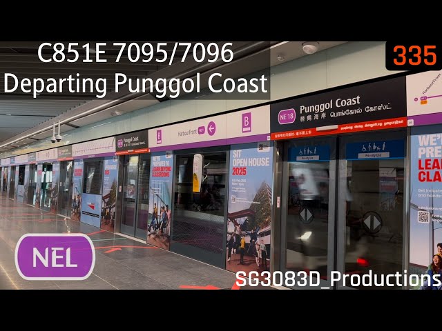 [SBST][Punggol Coast Opening!] C851E [7095/7096] - Departing NE18 Punggol Coast (»Harbourfront)(NEL)