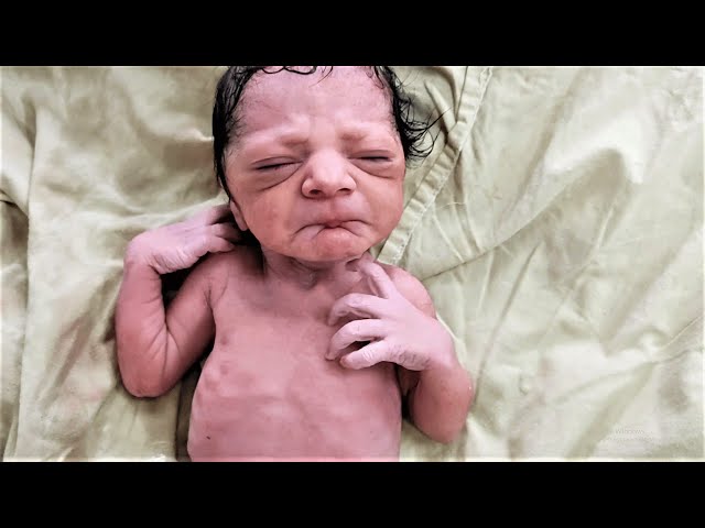 Old looking Newborn BABY cry after mamma is so Cute