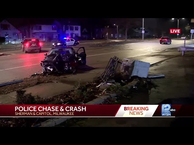 1 arrested, at least 4 injured after Milwaukee police chase and crash