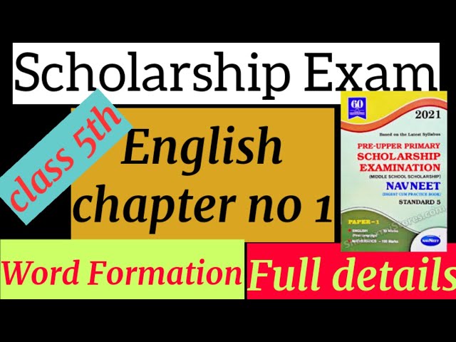 English topic 1 Word formation of Scholarship exam 5th std #scholarshipexam