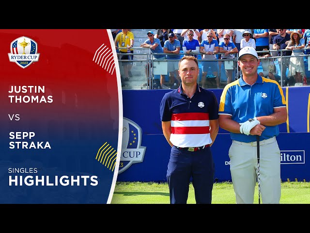 Justin Thomas vs Sepp Straka Highlights | 2023 Ryder Cup