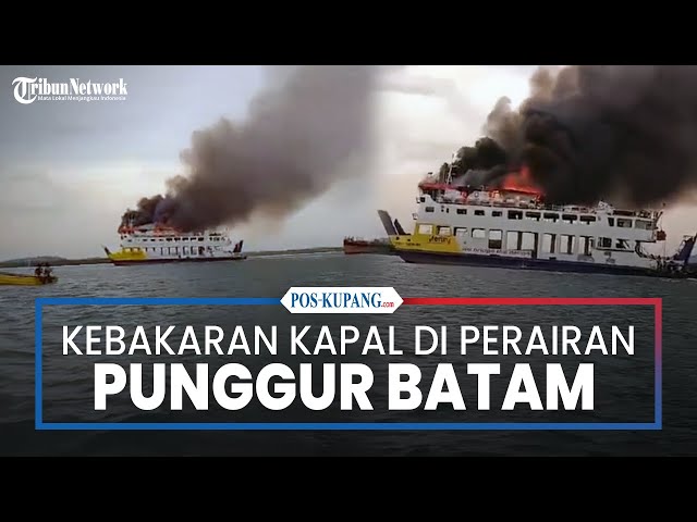 Kapal Roro KMP Tandeman Terbakar di Perairan Punggur Batam