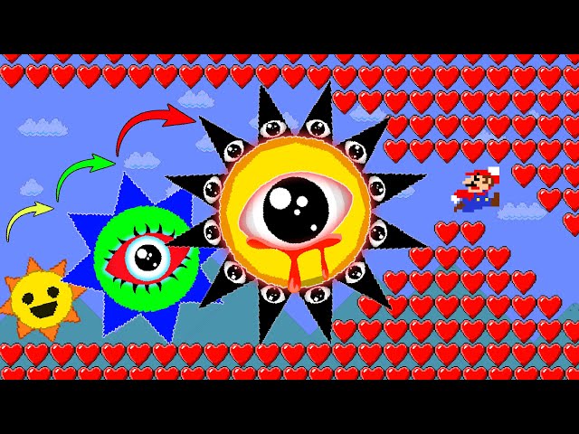 Can Mario vs EVOLUTION MR.SUN HAD 1.000.000 Hearts but Every Make Mario PowerUps | ADN MARIO GAME