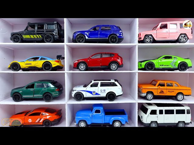 Box Full of Model Car: Porsche, Nissan, Tesla, Maserati, Peugeot, Volvo, Renault, Subaru, Lexus A146