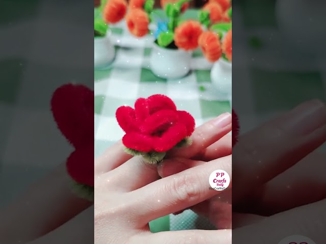 Create a Rose Ring with Pipe Cleaners,Give It to the One You Love.My Heart Will Go On #gift #suprise