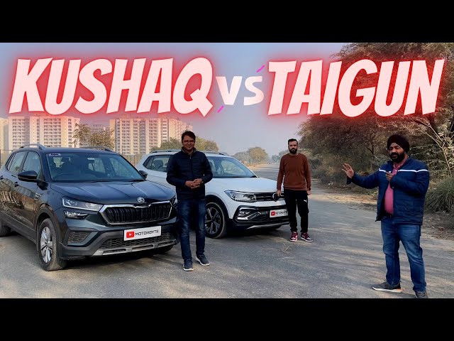 Volkswagen Taigun 1.0 vs Skoda Kushaq 1.0 Comparison Video Which One to Buy ?