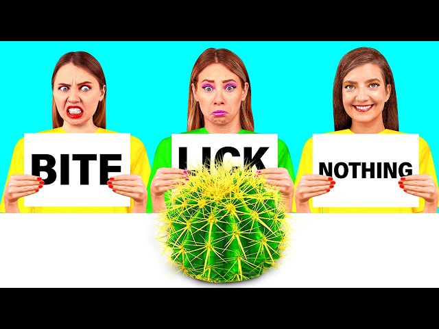 Bite, Lick or Nothing Challenge | Funny Situations by MeMeMe Challenge