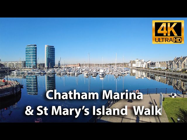 Chatham Marina & St Mary's Island | Walking Tour | 4K UHD 3D 360° binaural audio 🎧