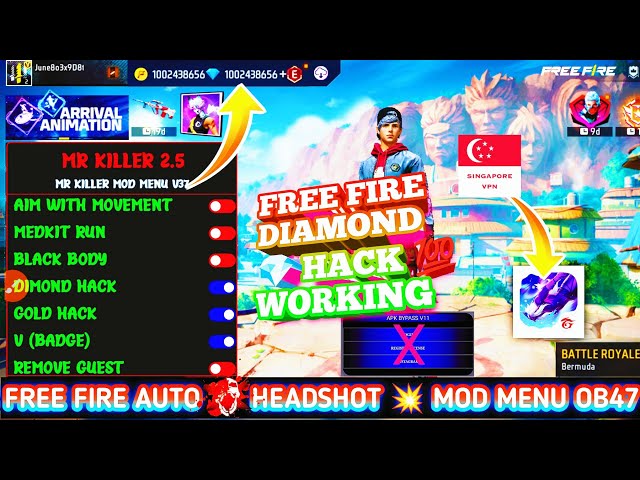 FREE FIRE 🤔 DIAMOND 💎 HACK 💯 WORKING 😈 II NEW MOD MENU ✅ UPDATE🔥 OB47 2025 HACK KAISE LAGAYE