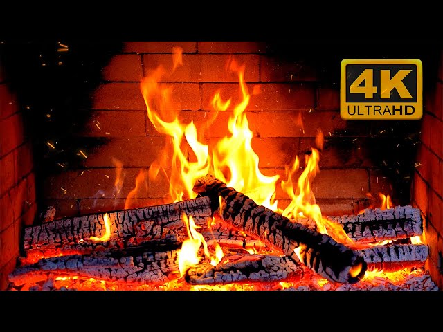 🔥 Cozy Fireplace 4K (12 HOURS). Fireplace with Crackling Fire Sounds. Fireplace Ambience