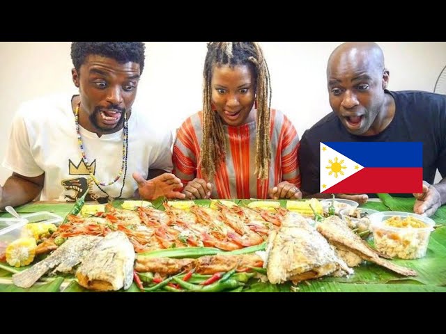 FOREIGNERS Try FILIPINO FOOD BOODLE FIGHT For The First Time!!🇵🇭 Philippines Kamayan LECHON CEBU!