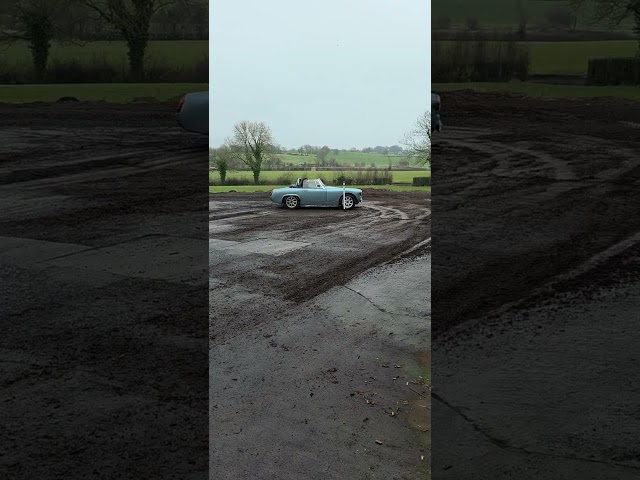 MG Midget Tears Up the Farmyard in Epic Rally Action! #ClassicRally #rallyCar #mgMidget #classiccars