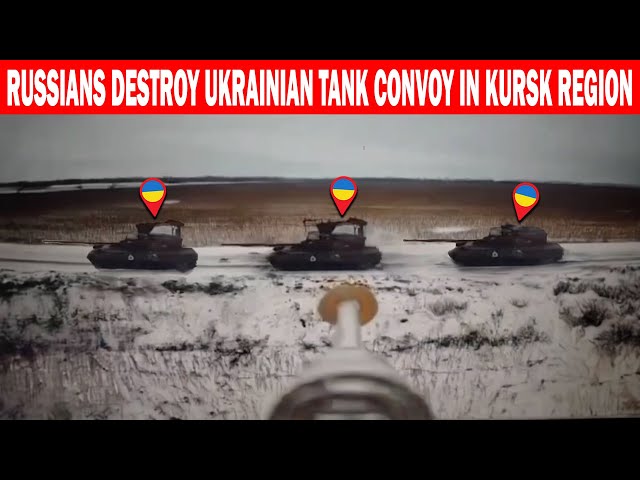 Russians Destroy Ukrainian Tank Convoy in Kursk Region