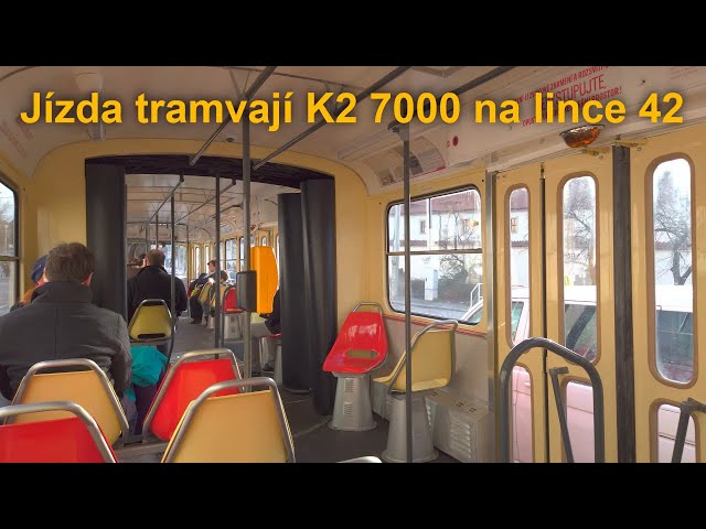 Projeďte se renovovanou tramvají K2 7000 na lince 42, 5.2.2023 | 4K HDR