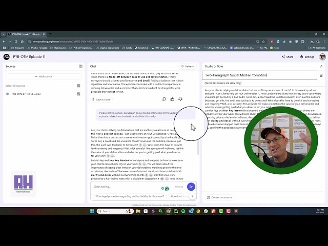 Using Google NotebookLM To Create Text Content From A Podcast Episode