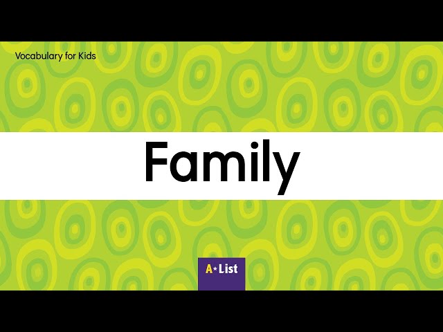 Vocabulary for Kids l Family