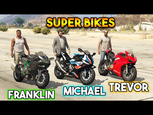 GTA 5 SUPER BIKES : FRANKLIN VS MICHAEL VS TREVOR (WHICH IS BEST)