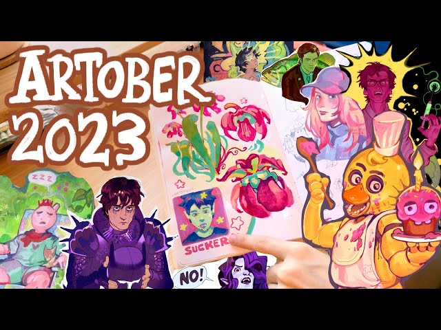 artober sketchbook tour ✿ gouache and digital painting! filmed with the OBSBOT Tiny 2 4k Webcam