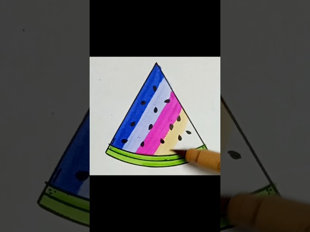 Easy Watermelon🍉 Drawing ||🍉|| #art #ytshorts #satisfying #creative