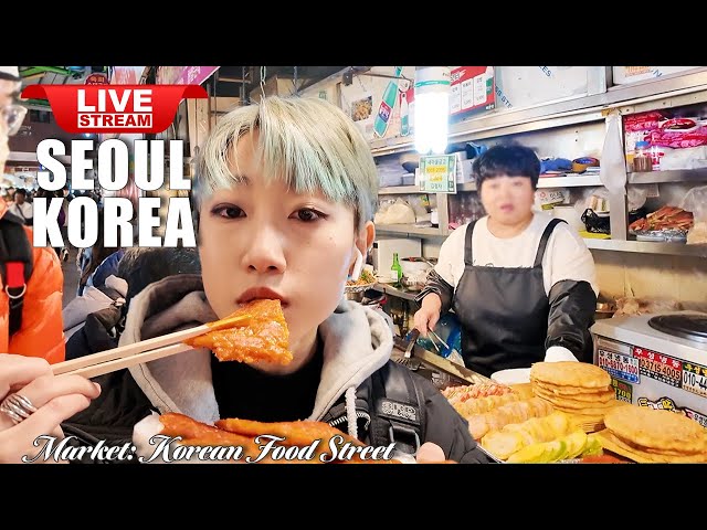 Live Korea Seoul 🇰🇷 Walk Tour Seoul 🤩 Seoul Night Market Street Walking Tour | Korean Food Street