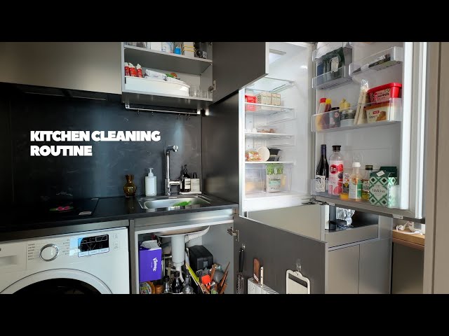 tiny kitchen rearrangement & clean with me