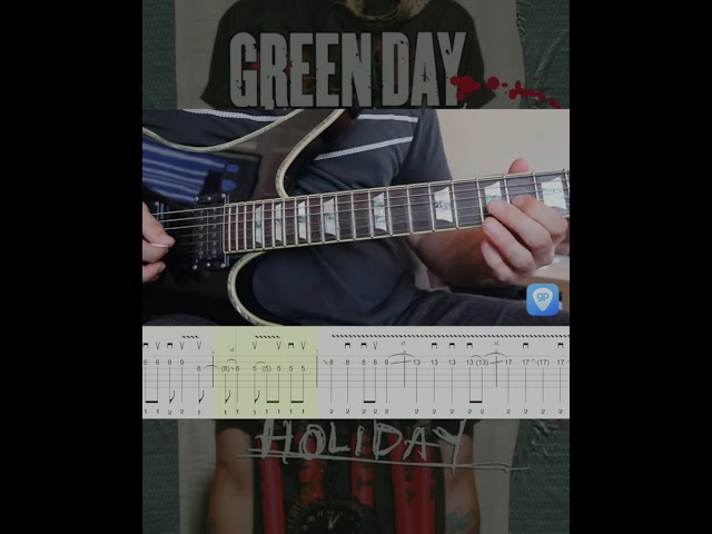 Green Day - Holiday | Guitar Solo | Guitar Tab | #shorts