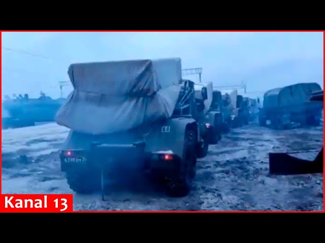 Footage of hundreds of tanks, equipment being sent from factory in Russia’s Ural region to frontline