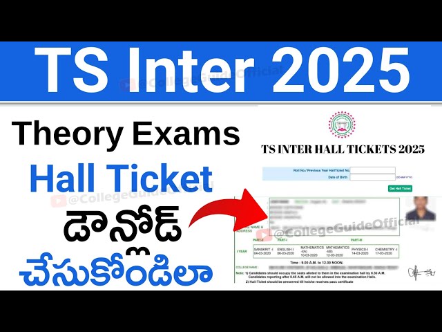 TS Inter 2025 Theory Hall Tickets Download | TS inter Hall Tickets 2025 Download Online Direct Link