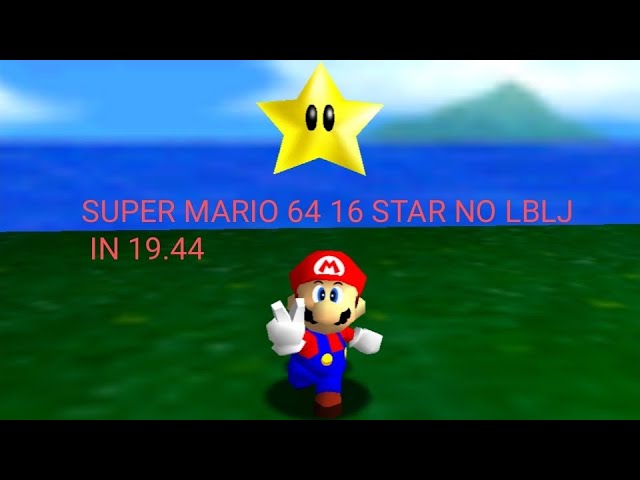 SUPER MARIO 64 16 STAR NO LBLJ IN 19.44