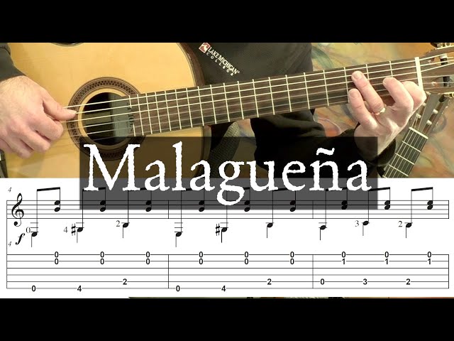 MALAGUENA - Full Tutorial with TAB - Fingerstyle Guitar