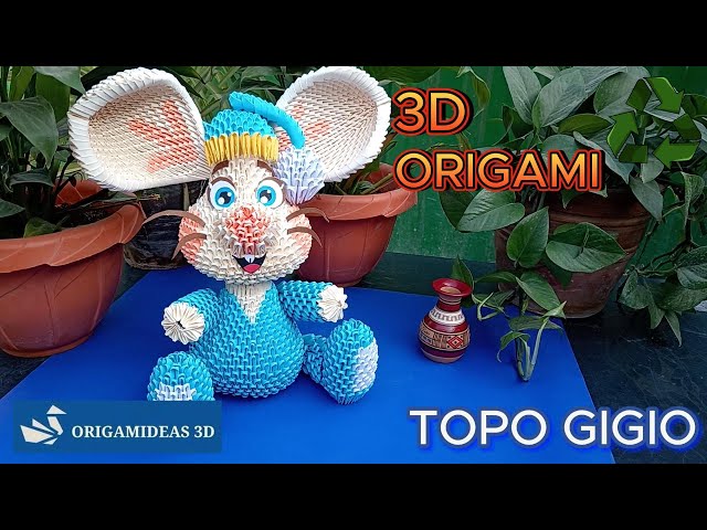 How to make Topo Gigio in 3D Origami with reusable paper | Topo Gigio en Origami 3D papel reusable