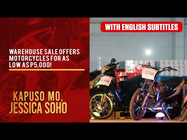 Warehouse sale offers motorcycles for as low as P5,000 (with English subs) | Kapuso Mo, Jessica Soho