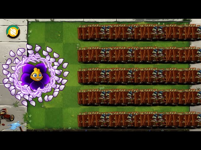 5 Plants Max Level Power Up Vs 150 Pianist Zombie !! Plants Vs Zombies 2