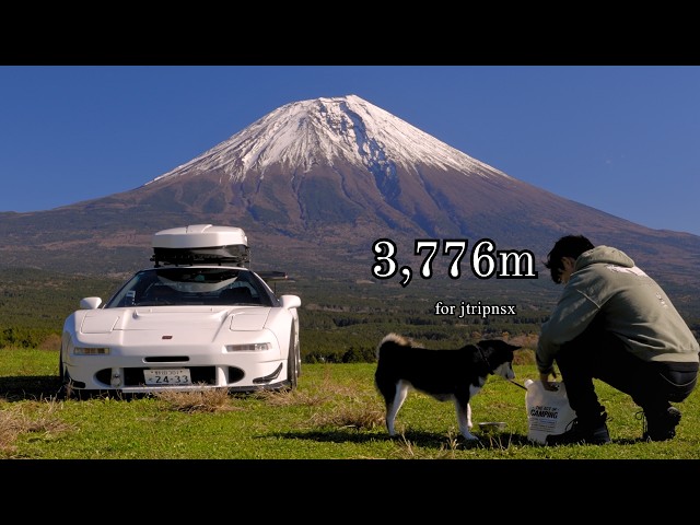 Solo HONDA NSX camping for highest mountain in japan. Nature ASMR. Relaxing healing.cosy tent ,tarp