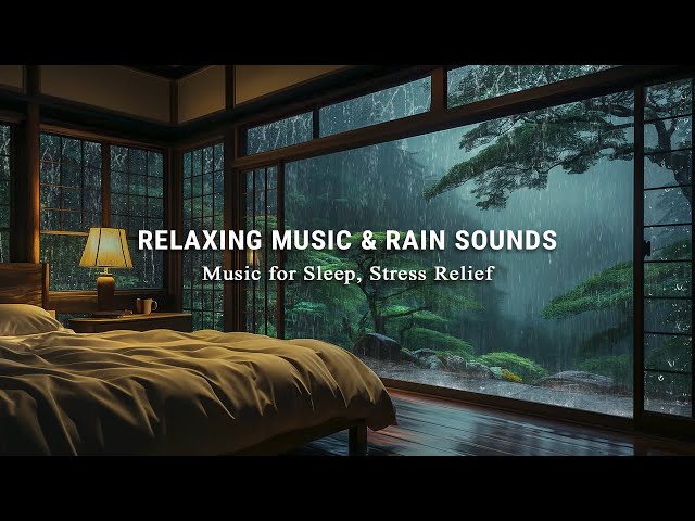 Warm Room in the Forest with Relaxing Music & Soothing Rain Sounds, Sleep, Stress Relief, Meditation