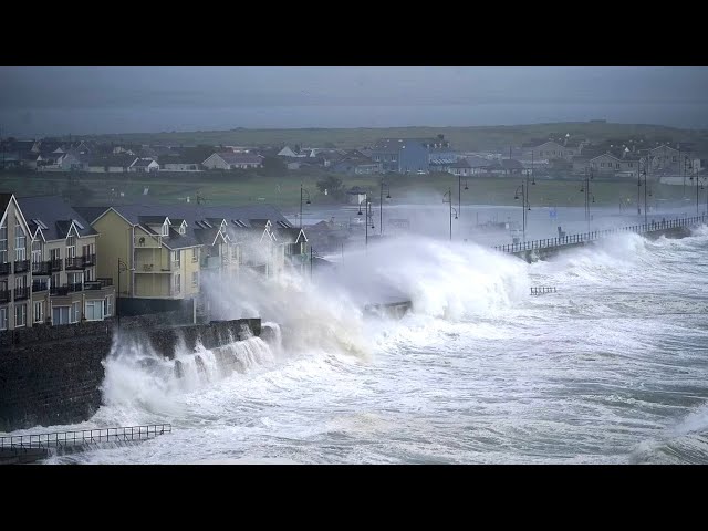 🌀🅻🅸🆅🅴🌀IRELAND Storm EOWYN Webcam from a city where it will hit with max intensity 100mph winds