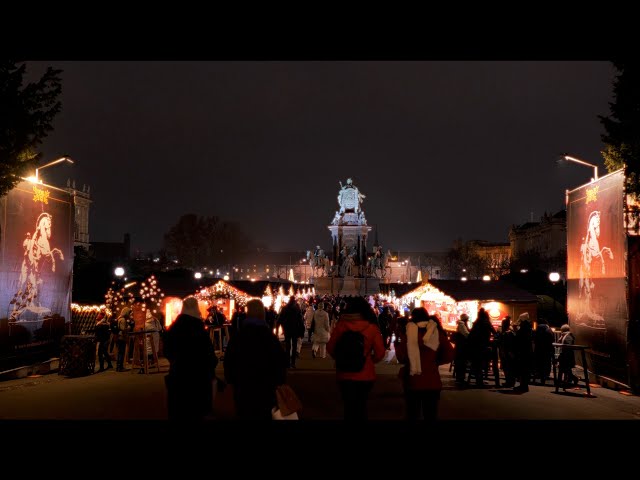 Vienna City Walk - Museum Quarter and Maria Theresa Square Christmas Markets - 4K - December 2022