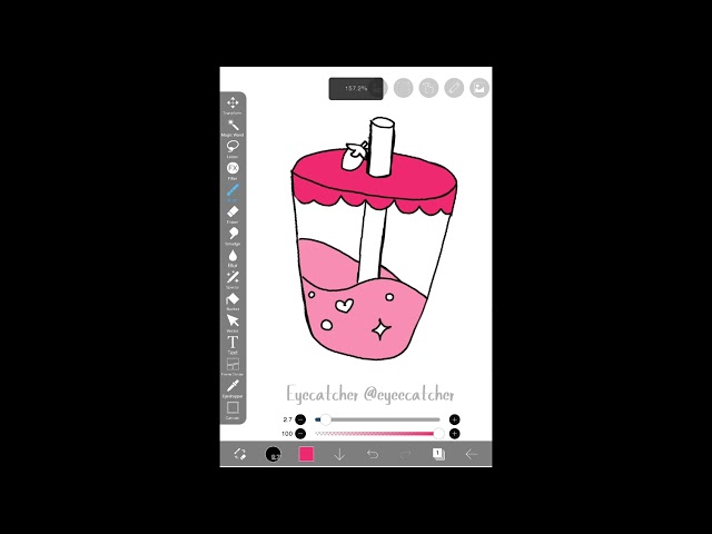 Strawberry Drink Process #eyecatcher #eyeecatcher #draw #art #drink #strawverry #drawing #music