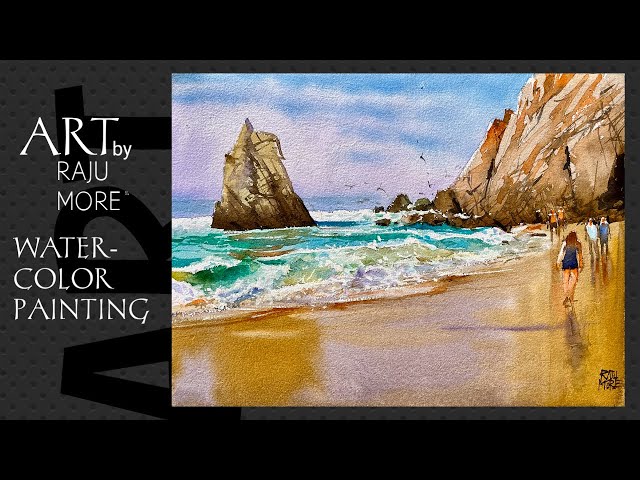 Watercolor Landscape Painting Tutorial for Beginners: Beach Scene I Watercolor Painting I