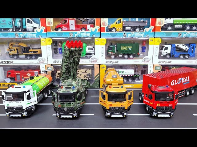 Review Of Diecast Trucks For Sprinkler Tank Truck, Military Truck, Mixer Truck, Container Truck