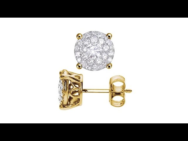 Diamond Couture 14K Gold .5ct Diamond Round Stud Earrings