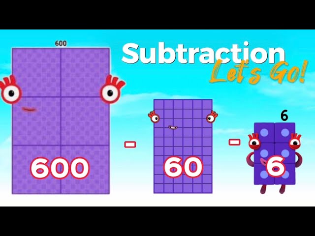 NUMBERBLOCKS SUBTRACTION OF BIG NUMBERS | FIND THE DIFFERENCE | LEARN TO COUNT | hello george