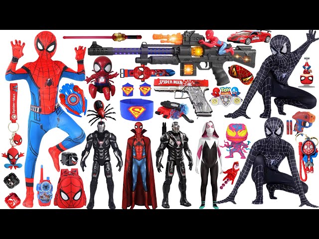 Unboxing experience, dancing robot, Spider Man League of Legends, Marvel Hot, handgun holder