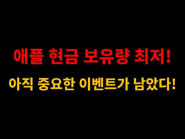 애플 현금 보유량 최저! 아직 중요한 이벤트가 남았다! 미국 주식.