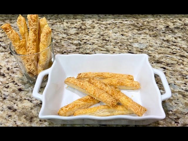 Easy cheese sticks with puff pastry