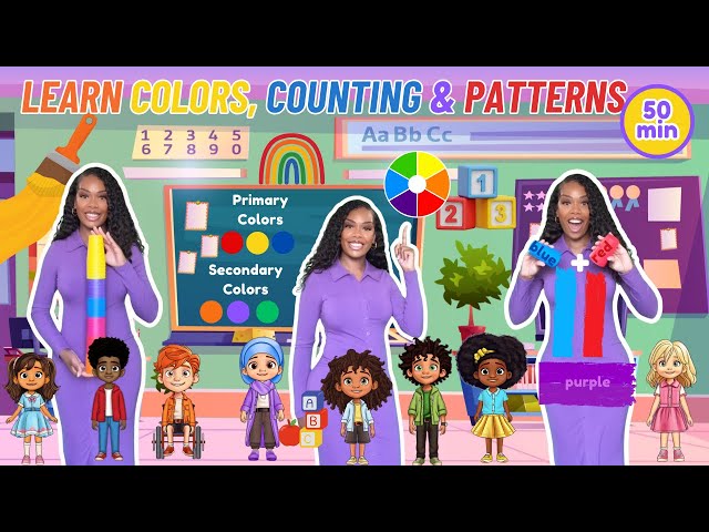 Learn Colors| Color Mixing, Counting, Phonics, Patterns| Learning with Ms Houston